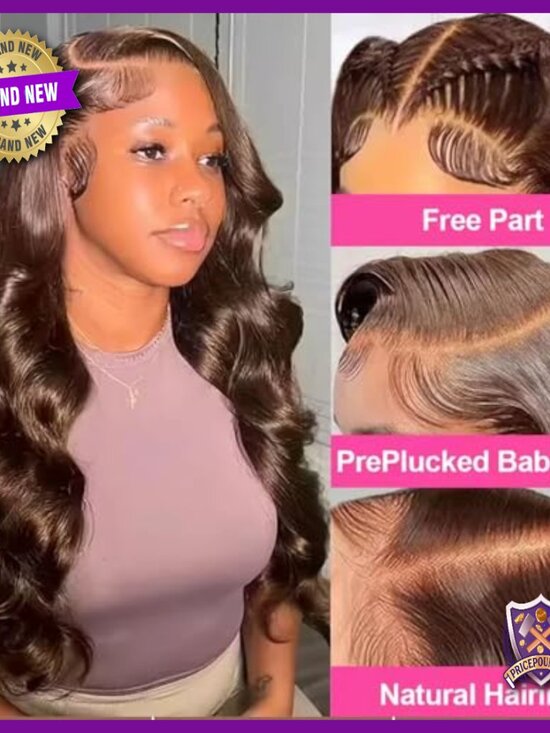 32 Inch Human Hair Lace Front Wig Body Wave Pre Plucked HD Lace main image 5